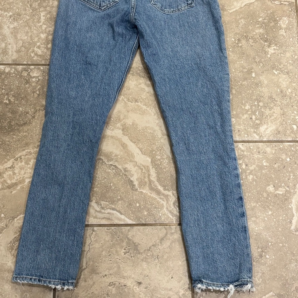 AGOLDE Riley Long High Rise Straight Leg Jeans Blue Size 24 A9090B-1554 - Picture 8 of 14